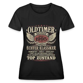 Oldtimer Baujahr 1995 Jahrgang Geburtstag Geschenk - Frauen Funktions-T-Shirt - Schwarz - Vorne - AI Model Female 172 light (172cm)