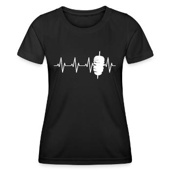 Döner Kebab, Brochette de kebab, Kebab turc grill - T-shirt sport Femme - noir - Devant - AI Model Female 172 light (172cm)