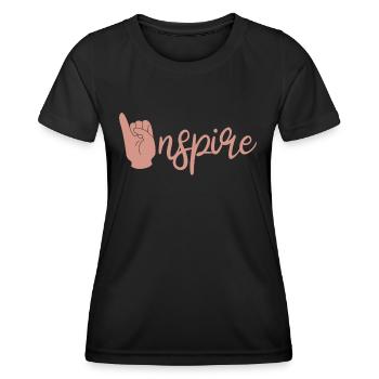 Inspire Lip Reading Sign Language Deaf ASL Teacher - Frauen Funktions-T-Shirt - Schwarz - Vorne - AI Model Female 172 light (172cm)