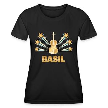 Cadeau pour le basilic - T-shirt sport Femme - noir - Devant - AI Model Female 172 light (172cm)