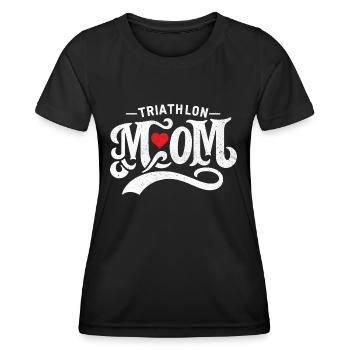 Triathlon Mama Schwimmen Rad Laufen Triathletin Mutter - Frauen Funktions-T-Shirt - Schwarz - Vorne - AI Model Female 172 light (172cm)