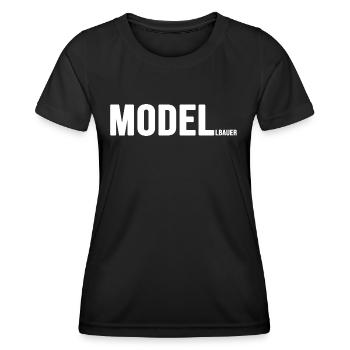 Maquette de locomotive ferroviaire - T-shirt sport Femme - noir - Devant - AI Model Female 172 light (172cm)