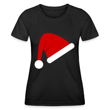 Nikolaus Weihnachtsmütze - Frauen Funktions-T-Shirt - Schwarz - Vorne - AI Model Female 172 light (172cm)