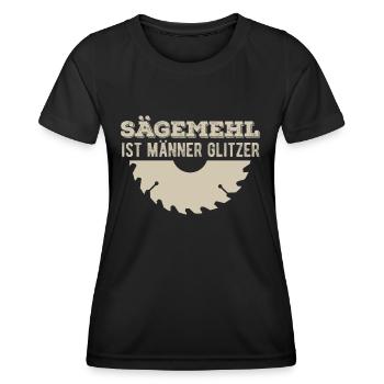 Sägemehl ist Männer Glitzer - Frauen Funktions-T-Shirt - Schwarz - Vorne - AI Model Female 172 light (172cm)