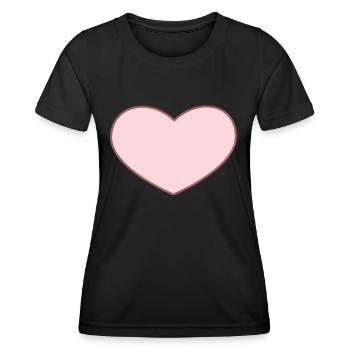 Heart Pink - Women's Functional T-Shirt - black - Front - AI Model Female 172 light (172cm)