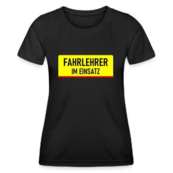 Fahrlehrer im Einsatz Fahrschule Führerschein Auto - Frauen Funktions-T-Shirt - Schwarz - Vorne - AI Model Female 172 light (172cm)