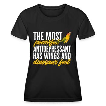 Molinasittich Perroquet Oiseau Perruche du Soleil - T-shirt sport Femme - noir - Devant - AI Model Female 172 light (172cm)