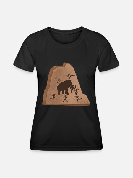 Mammut Steinzeit - Frauen Funktions-T-Shirt - Schwarz