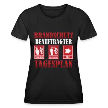 Brandschutzbeauftragter Brandschutz Tagesplan - Frauen Funktions-T-Shirt - Schwarz - Vorne - AI Model Female 172 light (172cm)