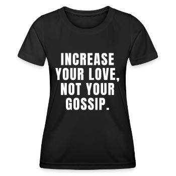Augmentez votre amour, pas vos commérages - Christian - T-shirt sport Femme - noir - Devant - AI Model Female 172 light (172cm)