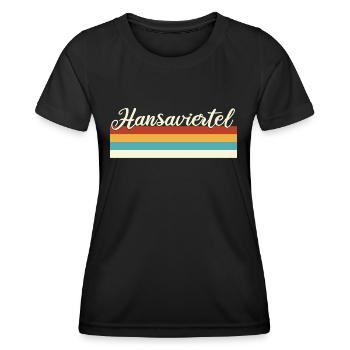 Hansaviertel - Mitte - Berlin Rétro Vintage Poutres - T-shirt sport Femme - noir - Devant - AI Model Female 172 light (172cm)