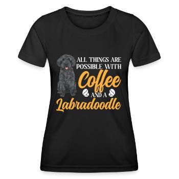 Labradoodle Dog - Women's Functional T-Shirt - black - Front - AI Model Female 172 light (172cm)
