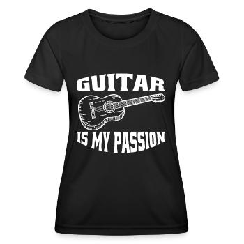 Guitare Instrument de Musique Instrument Plumé Guitariste - T-shirt sport Femme - noir - Devant - AI Model Female 172 light (172cm)