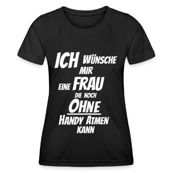 suche echte Frau - Frauen Funktions-T-Shirt - Schwarz - Vorne - AI Model Female 172 light (172cm)