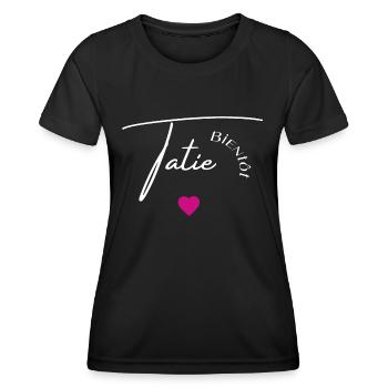 Bientôt tatie - T-shirt sport Femme - noir - Devant - AI Model Female 172 light (172cm)