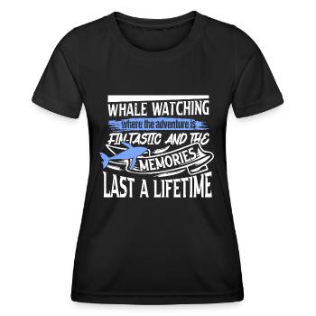 Orca Beobachtung für Buckelwale und Meerwale - Frauen Funktions-T-Shirt - Schwarz - Vorne - AI Model Female 172 light (172cm)