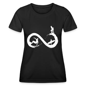 Unendliches Surfen - Frauen Funktions-T-Shirt - Schwarz - Vorne - AI Model Female 172 light (172cm)