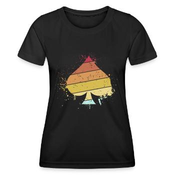 Vintage Spade Poker Game | Card Player - Women's Functional T-Shirt - black - Front - AI Model Female 172 light (172cm)