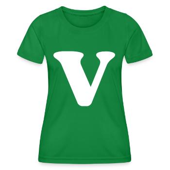 Lettre v - T-shirt sport Femme - vert - Devant - AI Model Female 172 dark (172cm)