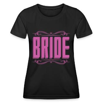 Frauen Hochzeitsfeier Hochzeit Geschenk Braut - Frauen Funktions-T-Shirt - Schwarz - Vorne - AI Model Female 172 light (172cm)