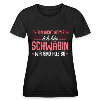 Schwäbisch Dialekt Schwäbin - Frauen Funktions-T-Shirt - Schwarz - Vorne - AI Model Female 172 light (172cm)
