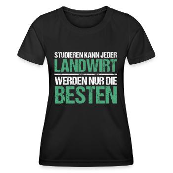 Tout le monde peut étudier - Farmer Edition - T-shirt sport Femme - noir - Devant - AI Model Female 172 light (172cm)