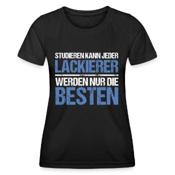 Anyone can study - Lackierer Edition - Women's Functional T-Shirt - black - Front - AI Model Female 172 light (172cm)