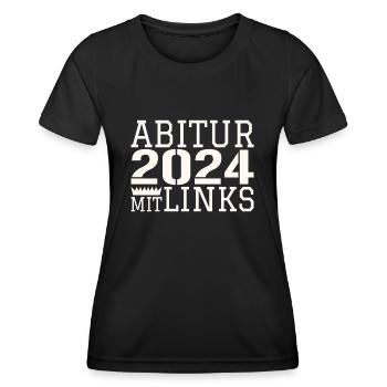 Abi avec la main gauche - T-shirt sport Femme - noir - Devant - AI Model Female 172 light (172cm)