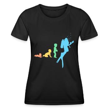 Plongeur Evolution - T-shirt sport Femme - noir - Devant - AI Model Female 172 light (172cm)