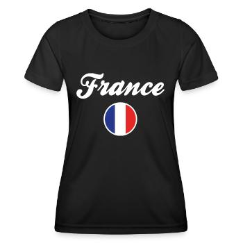 Frankreich Patriot Flagge Französischer Stolz Patriotismus - Frauen Funktions-T-Shirt - Schwarz - Vorne - AI Model Female 172 light (172cm)