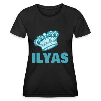 First name Ilyas - Women's Functional T-Shirt - black - Front - AI Model Female 172 light (172cm)