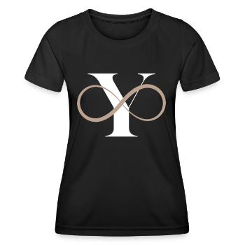 Unendlicher Buchstabe - Frauen Funktions-T-Shirt - Schwarz - Vorne - AI Model Female 172 light (172cm)