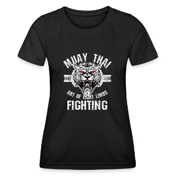 muay thai mma thailand martial arts art eight limb - Women's Functional T-Shirt - black - Front - AI Model Female 172 light (172cm)