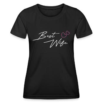 Best Wife Design white - Women's Functional T-Shirt - black - Front - AI Model Female 172 light (172cm)
