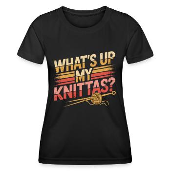 Creative humor for knitting lovers - Women's Functional T-Shirt - black - Front - AI Model Female 172 light (172cm)