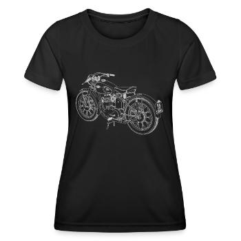 Motorrad Skizze - Frauen Funktions-T-Shirt - Schwarz - Vorne - AI Model Female 172 light (172cm)