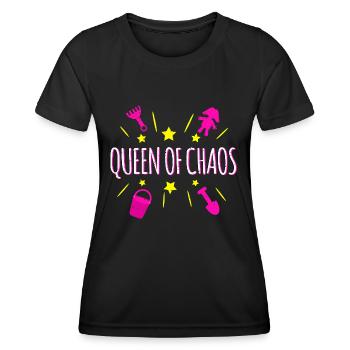 Queen of Chaos - Frauen Funktions-T-Shirt - Schwarz - Vorne - AI Model Female 172 light (172cm)