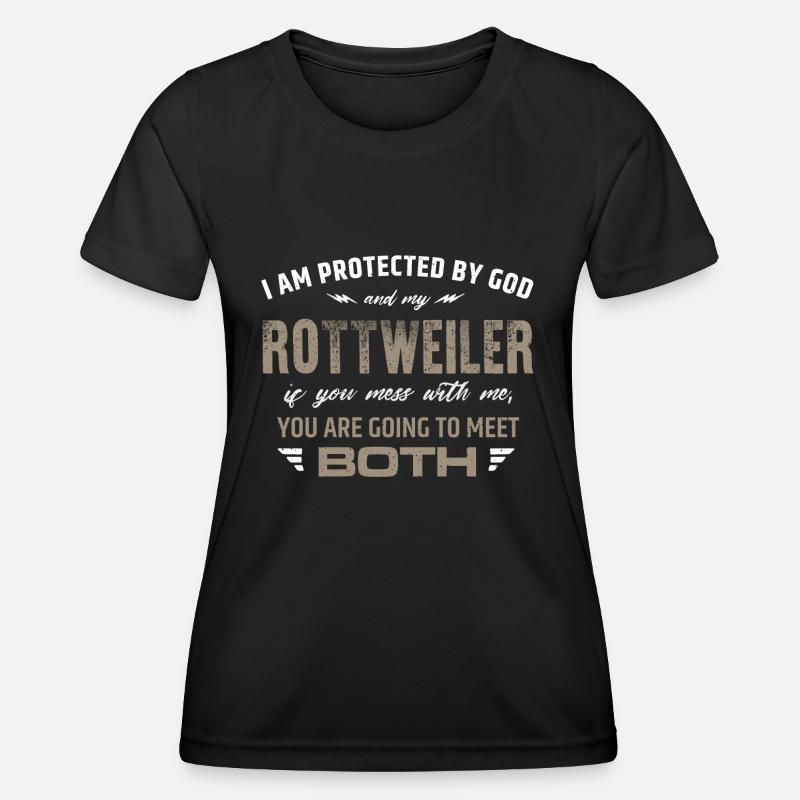 Protected by Rottweiler - Women's Functional T-Shirt - black