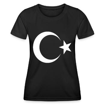 turc demi-lune et étoile turkey, turquie, türkiye - T-shirt sport Femme - noir - Devant - AI Model Female 172 light (172cm)