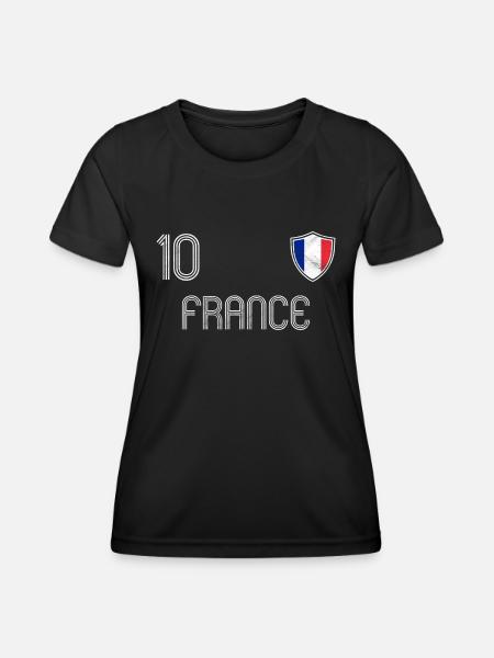 Frankreich Fußball Mannschaft - Frauen Funktions-T-Shirt - Schwarz