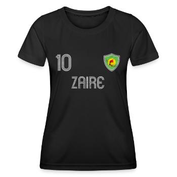 Zaire Fußball Mannschaft - Frauen Funktions-T-Shirt - Schwarz - Vorne - AI Model Female 172 light (172cm)