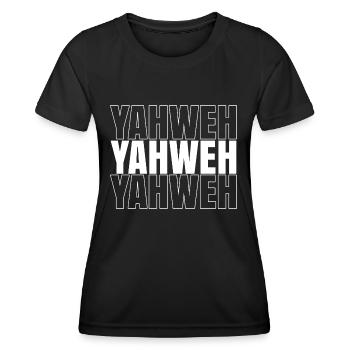 YAHWEH - Christian Clothing - Women's Functional T-Shirt - black - Front - AI Model Female 172 light (172cm)