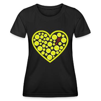 Cœur de balles Tennis et Raquette - T-shirt sport Femme - noir - Devant - AI Model Female 172 light (172cm)