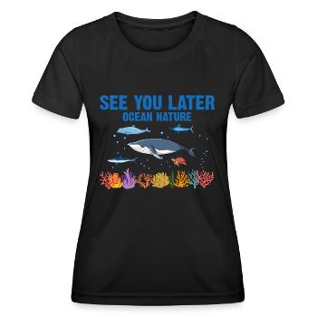 Sea Nature Marine Biologist Sea Marine Biology Ocean - Women's Functional T-Shirt - black - Front - AI Model Female 172 light (172cm)