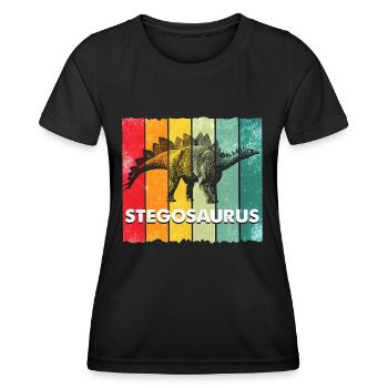 Stegosaurus Dinosaurs - Women's Functional T-Shirt - black - Front - AI Model Female 172 light (172cm)