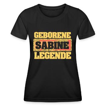 Geborene Legende als Sabine - Frauen Funktions-T-Shirt - Schwarz - Vorne - AI Model Female 172 light (172cm)