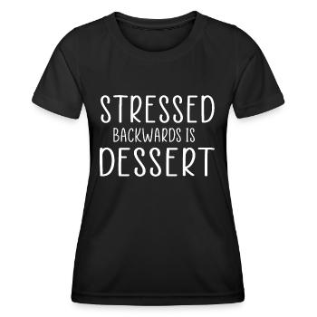 accentué à l’envers est desserts citation drôle - T-shirt sport Femme - noir - Devant - AI Model Female 172 light (172cm)