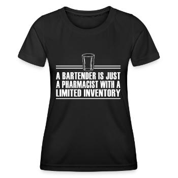 Bartender begrenztes Inventar - Frauen Funktions-T-Shirt - Schwarz - Vorne - AI Model Female 172 light (172cm)