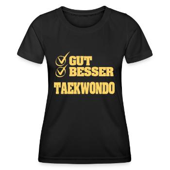 Taekwondo - Frauen Funktions-T-Shirt - Schwarz - Vorne - AI Model Female 172 light (172cm)