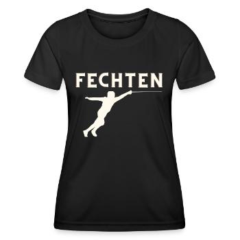 Fechten - Frauen Funktions-T-Shirt - Schwarz - Vorne - AI Model Female 172 light (172cm)